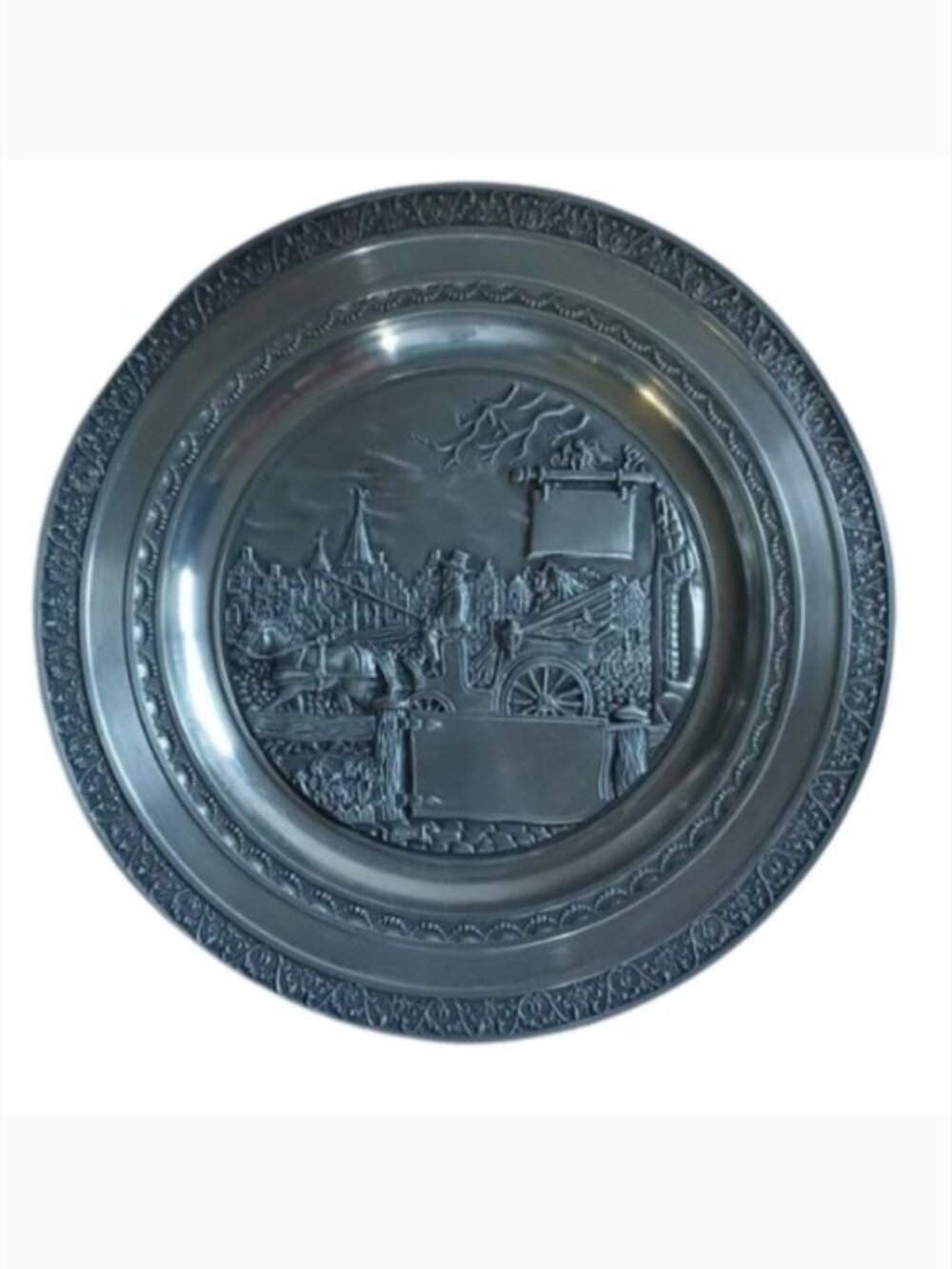 Bradford Exchange/Riskin Pewter Industries Wedding Carriage Plate